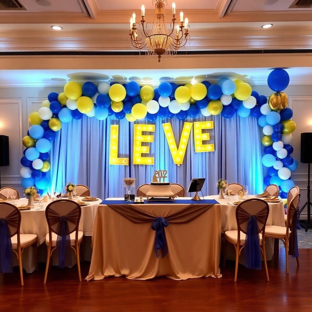 Royal blue & gold